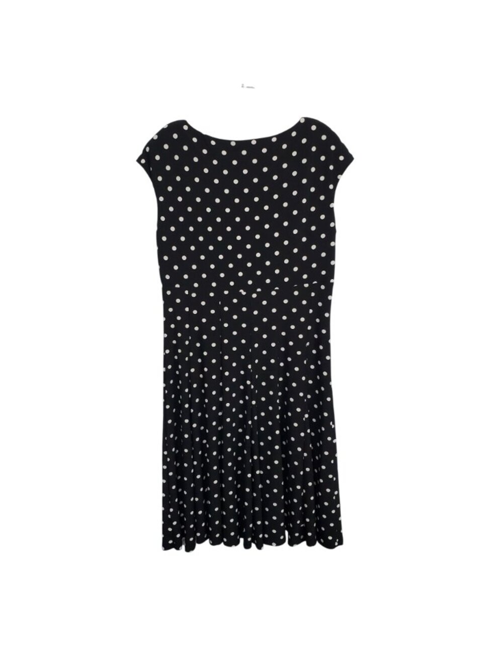 LRL Ralph Lauren Size 14 Dress Polka Dot Fit Flare Classic V-neck Twist Pull On - Picture 3 of 11